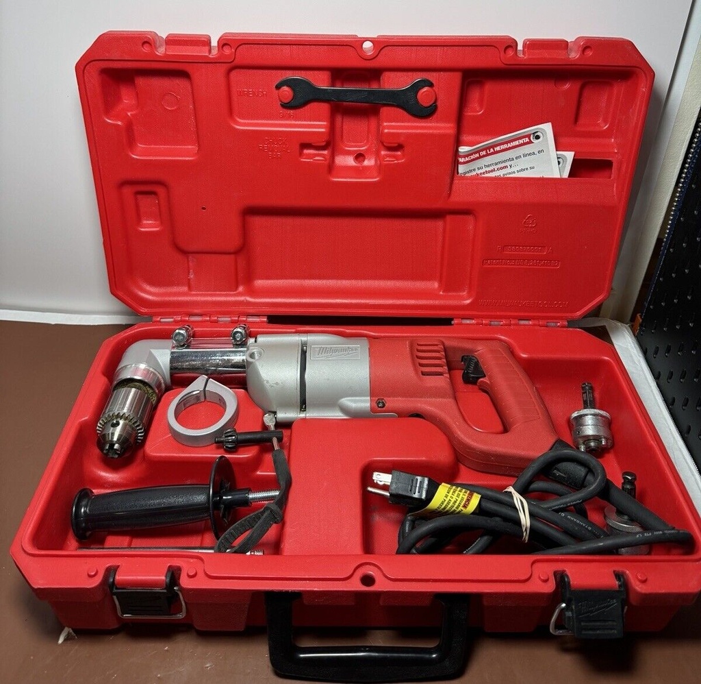 Milwaukee 1107-1 HD Right Angle Drill Cord 1/2 Electric Heavy Duty Case