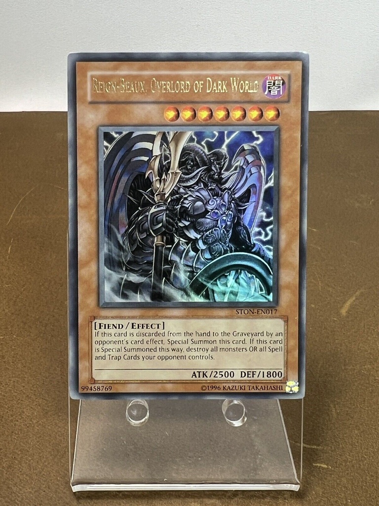 YUGIOH REIGN-BEAUX, OVERLORD OF DARK WORLD ULTIMATE RARE GOOD STON-EN017