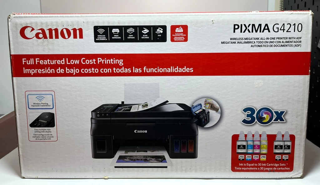 Canon PIXMA G4210 Wireless MegaTank All-in-One InkJet Printer Copy, Scan, Fax