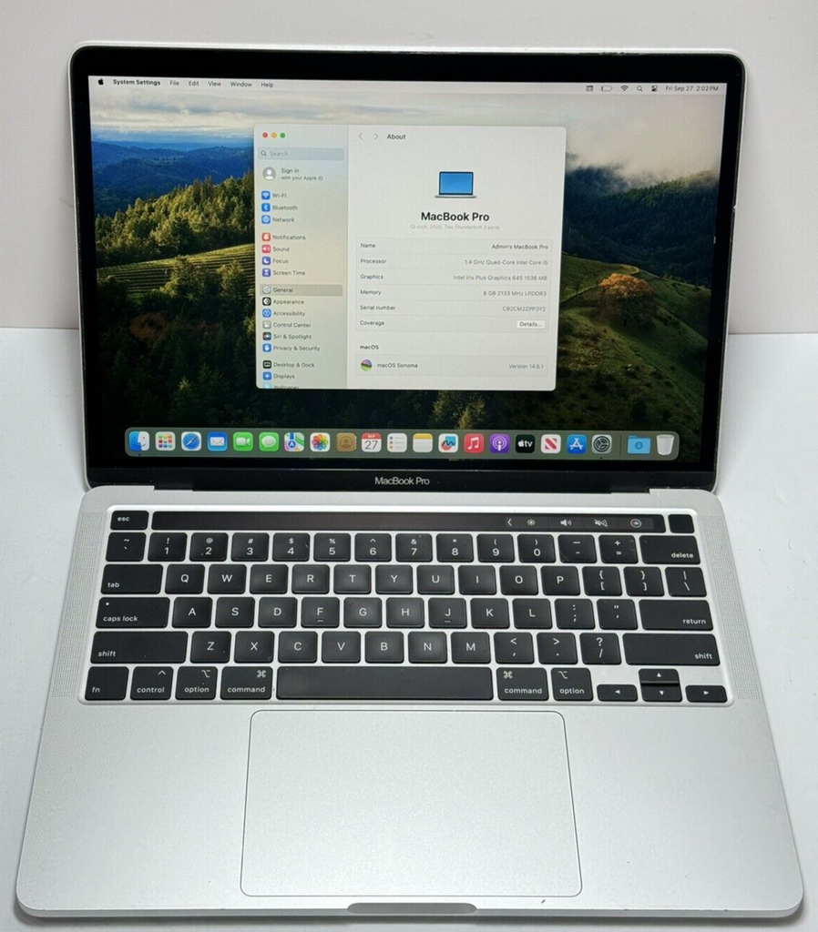 Apple 13.3 MacBook Pro 2020 (A2289)  1.4GHz 8GB RAM 512GB SSD Silver