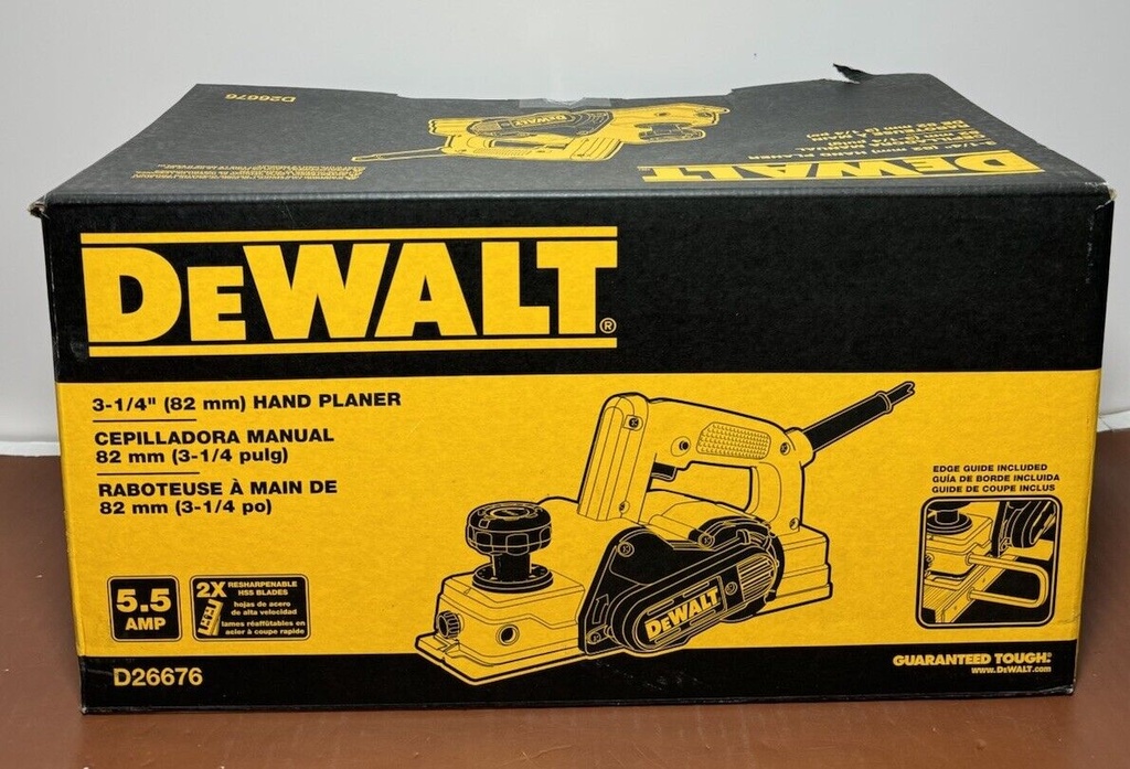 New DEWALT 5.5 Amp 3-1/4" Portable Hand Planer - D26676