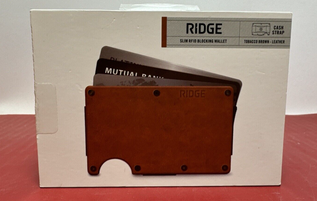 The Ridge Wallet - Leather Cash Strap - Tobacco Brown