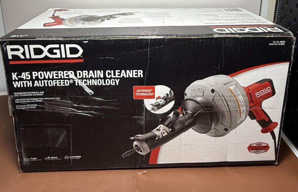 Brand New - RIDGID K-45 Powered Drain Cleaner w/ Autofeed Technology K-45AF