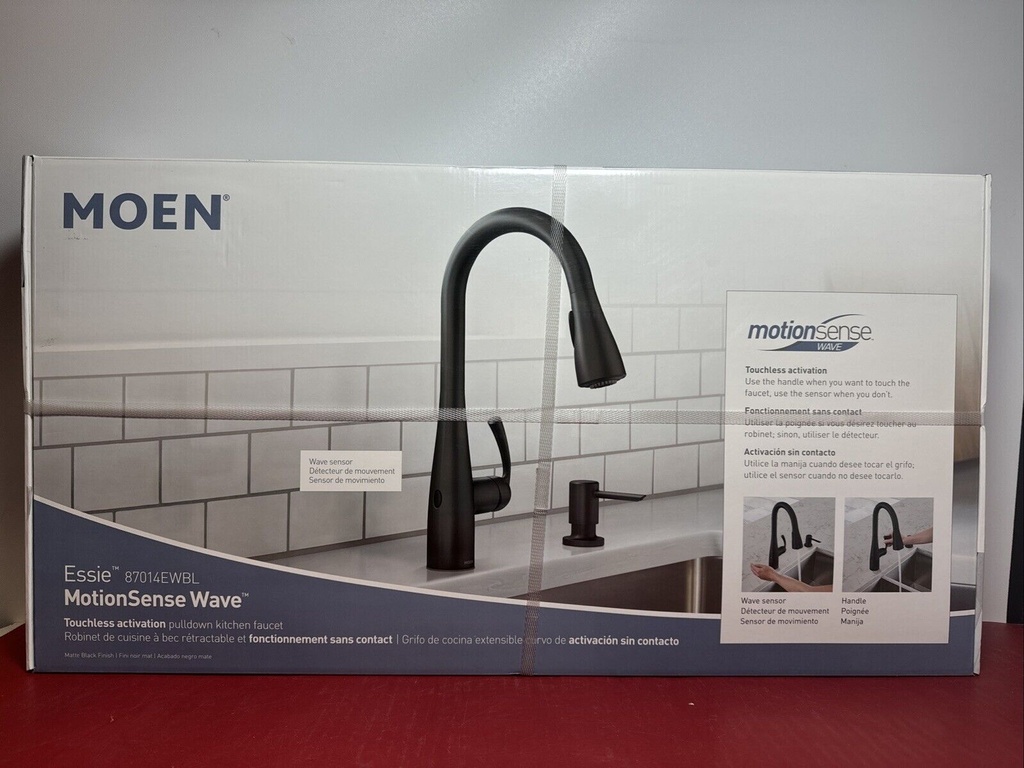 Moen Essie 87014EWBL Touchless One-Handle High Arc Kitchen Faucet - Matte Black