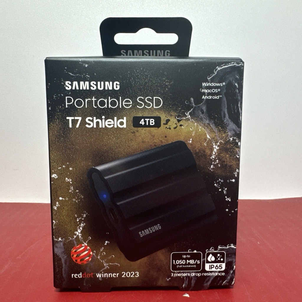 Samsung T7 Shield 4TB External USB 3.2 Gen 2 Rugged SSD Hard Drive Portable