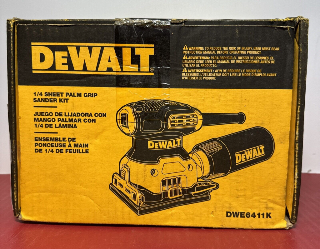 DEWALT DWE6411K 2.4 Amp 1/4 Sheet Finishing Palm Grip Sander Kit New