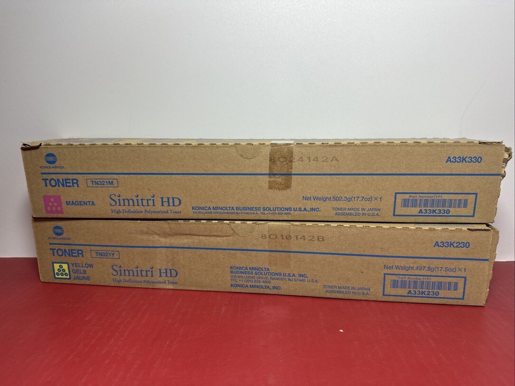 Authentic Konica Minolta TN321 Set of 2 ,A33K230,A33K330,