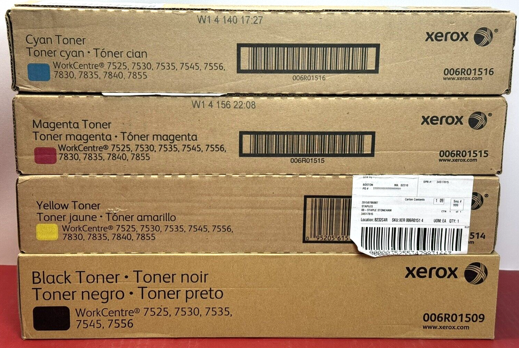 XeroxWorkCentre Toner Cartridge Set (006R01509, 006R01514, 006R01515, 006R01516)