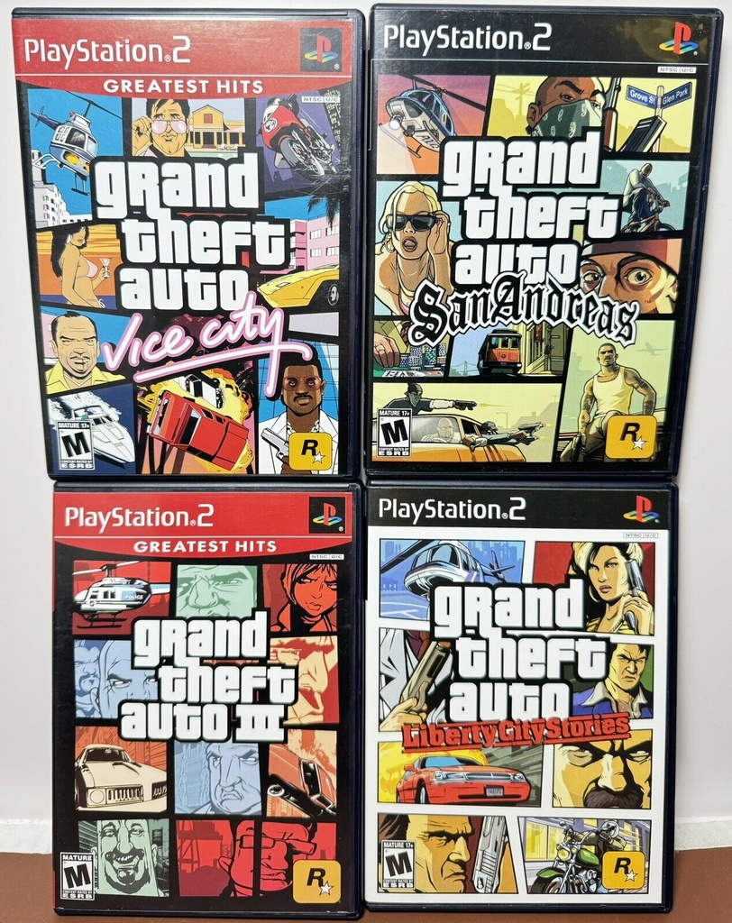 Grand Theft Auto: Vice City, GTA3, San Andreas, Liberty City 4 CIB Games