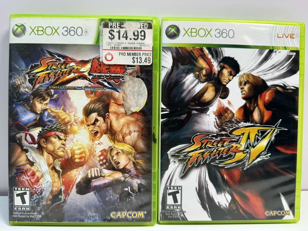 Xbox 360 Game Lot - Street Fighter X Tekken CIB & Street Fighter IV Tested