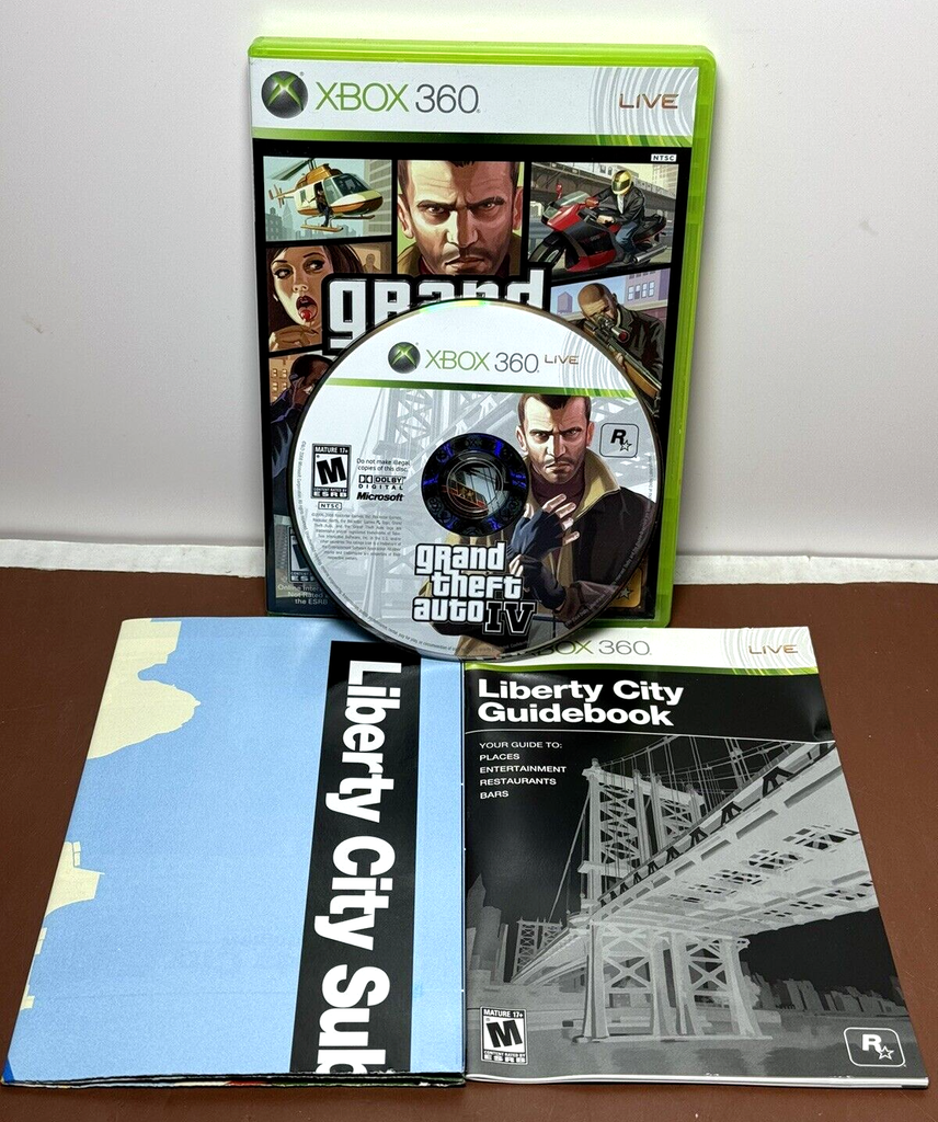 Grand Theft Auto IV (Xbox 360, 2008) CIB with Manual