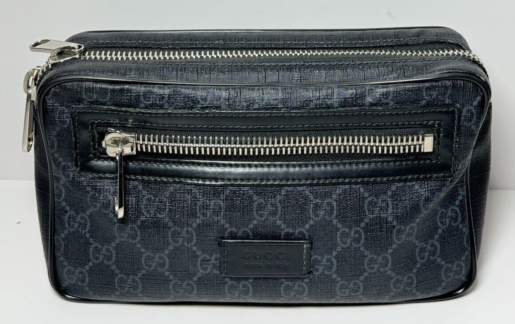 Gucci Soft GG Supreme Monogram Web Belt Bag Black Grey