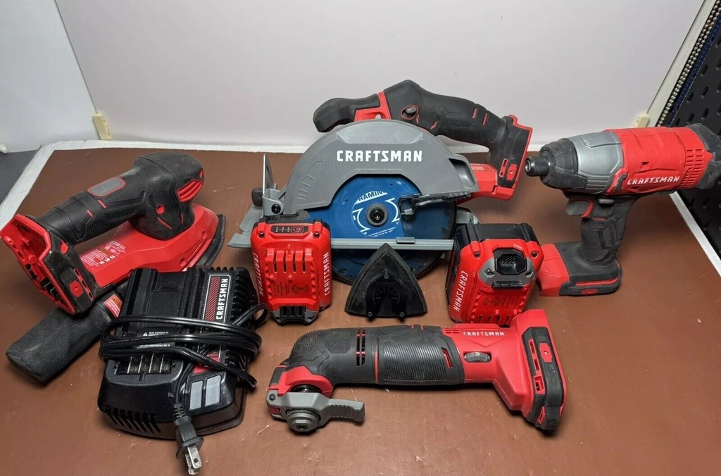 Craftsman Cordless Power Tool Set - Circular Saw, Drill, Sander, Batt & Charger