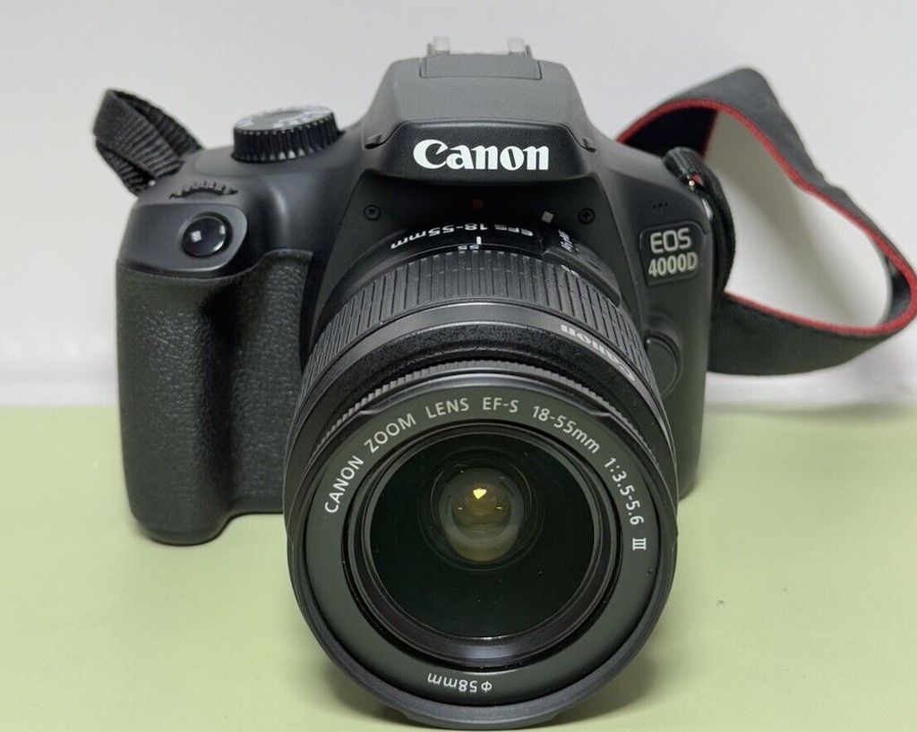 Canon EOS 4000D Digital SLR Camera w 18-55 mm Lens +Battery/Charger