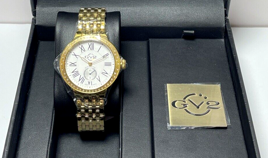Brand New GV2 - Astor Stainless Steel, Diamond & Blue Corundum Bracelet b012/500