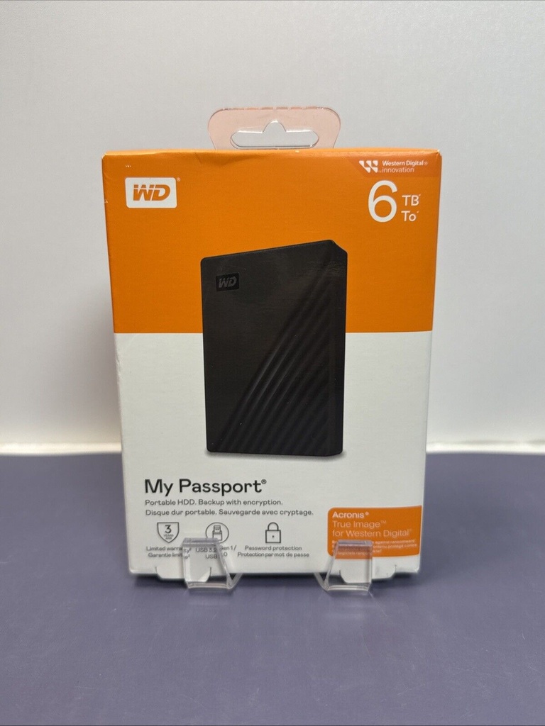 *NEW* WD My Passport 6TB External Portable Hard Drive, Black, WDBR9S0060BBK-WESN