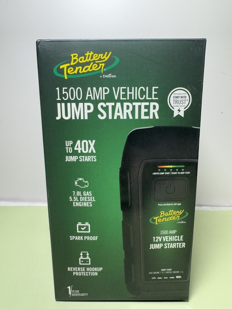 Battery Tender 1500 AMP Lithium Jump Starter - 12000mAh Portable Power Station