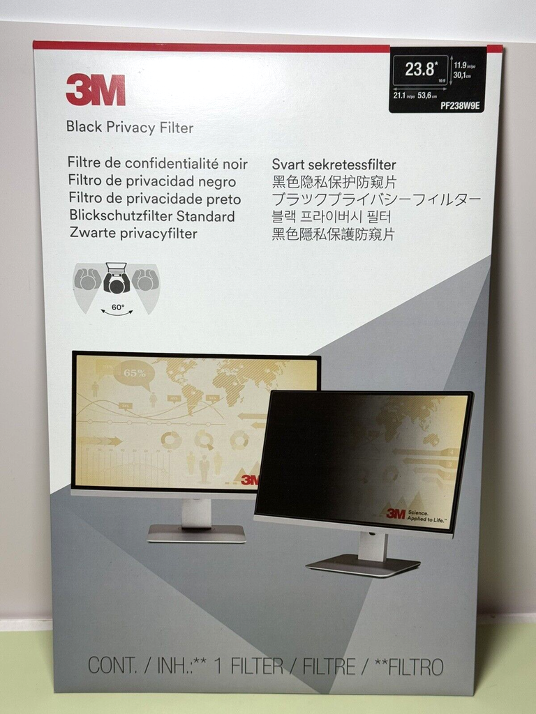 3M Privacy Filter for 23.8 inch Full Screen Monitor Magnetic Guard (PF238W9EM)
