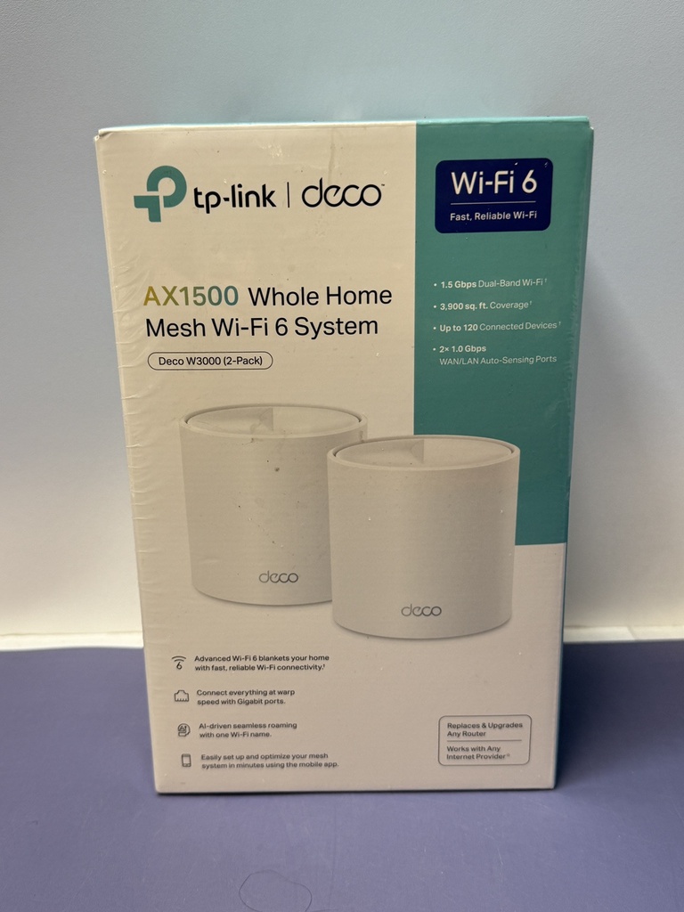 TP-Link AX1500 Whole Home Mesh Wi-Fi 6 2pk System, NEW, FACTORY SEALED