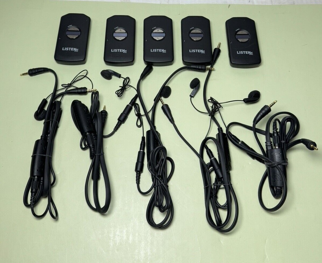 Listen Technologies LR-3200-072 Basic DSP RF Receiver 72 MHz Set of 5+ 5 LA-401