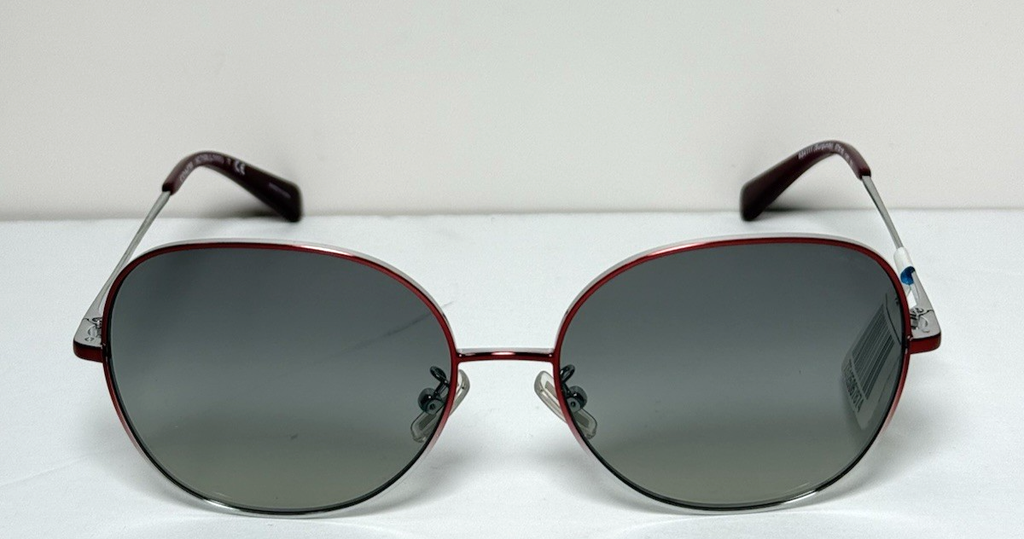 Coach Women's HC7108 HC/7108 934111 Shiny Burgundy/Silver Round Sunglasses 57mm