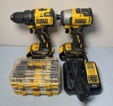 [9922-1] DEWALT DCF809 / DCD708 Impact Driver & Drill, Batteries & Charger, Bag
