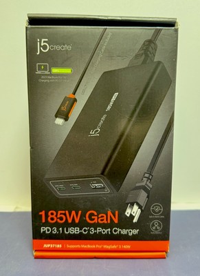 NEW Multiport Charger 185W 3.1 USB-C 3-Port Charging Dock J5 Create Mac JUP37185