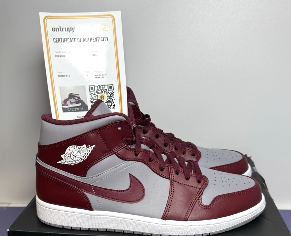 New Air Jordan Air Jordan 1 Mid 'Cherrywood Red' DQ8426-615 Men's US Size 12