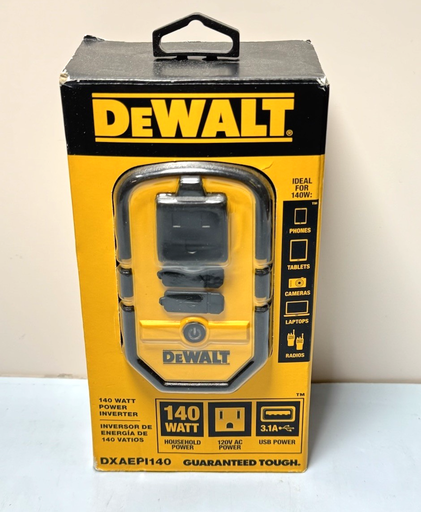 DeWALT DXAEPI140 Power Inverter 12VDC, 120VAC, 140 WATT