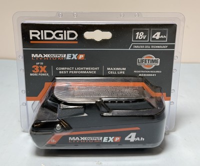 New - RIDGID AC840041 18V 4.0 Ah MAX Output EXP Lithium-Ion GENUINE Battery
