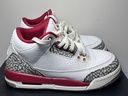 [10637-1] Air Jordan 3 Retro GS 'Cardinal Red' GS 398614-126 Size 7Y  - *Missing Insoles*