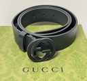 [10758-1] Gucci Interlocking G Buckle Belt ' Matte Black Size 95/38