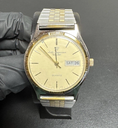 [10484-1] Jules Jurgensen Quartz Watch Two-Tone Day Date Gold Dial Vintage Men's