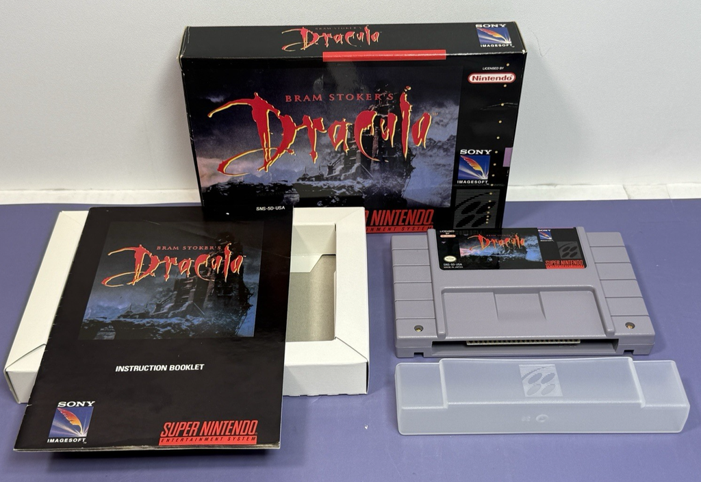 Super Nintendo SNES Game Bram Stokers Dracula CIB Complete - 100% Authentic!