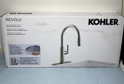 Kohler Revolv R34619-VS Single Handle Pull Down Sprayer Faucet -Brand New