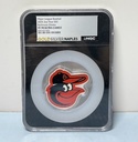 [10269-1] 2025 Niue 3 oz Silver $5 MLB Baltimore Orioles Team Logo NGC Graded PF70