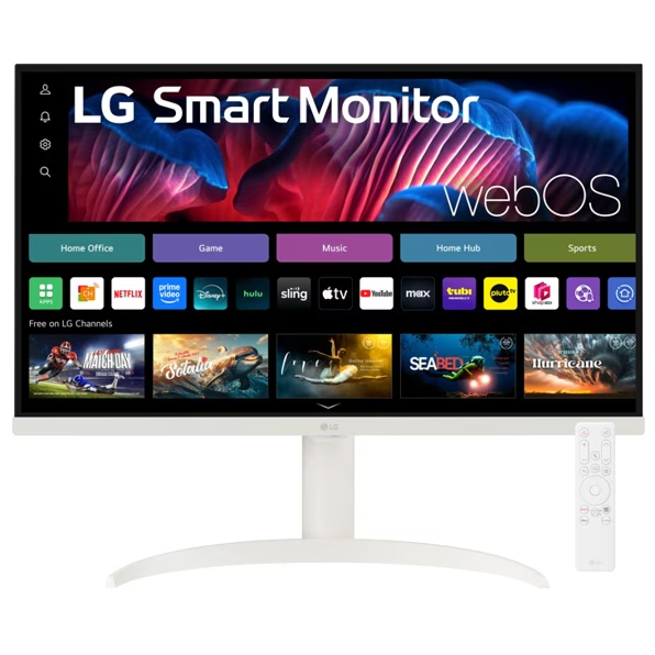 New LG My View 27" IPS UHD 60Hz Smart Monitor (HDMI, USB-C) - White 27SR75U-W