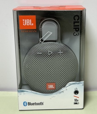 [11477-1] JBL Clip 3 Gray Portable Bluetooth Speaker -Brand New