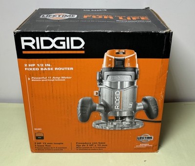 [12072-3] Ridgid 2 HP 1/2" Fixed Base Router R22002 -Open Box