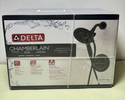 [12123-2, 12216-2] Delta Chamberlain Shower & Single Handle Faucet - Matte Black 142747-BL