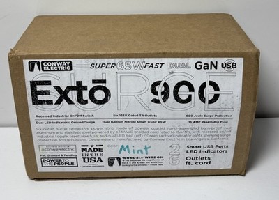 [12243-1] Conway Electric 6' Extō Surge 900 Smart Chip USB / USB Type C Surge-Protected