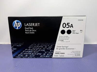 [12563-2] Dual Pack Genuine HP 05A CE505D Black Toner 07/08/2025 for P2035 P2055 CE505A