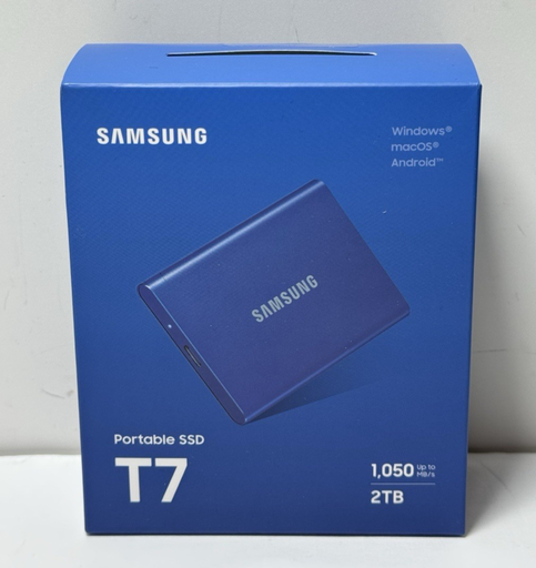 [12576-2] Samsung T7 2TB Portable External SSD - Blue (MU-PC2T0H/AM)-New Sealed