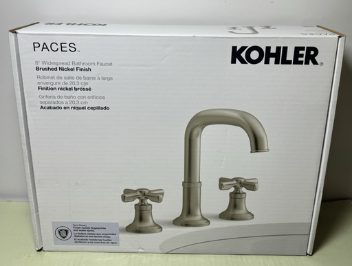 [12799-1] Kohler Paces R36011-3D-BN 8 in. Widespread Bathroom Facet Brushed Nickel Finish