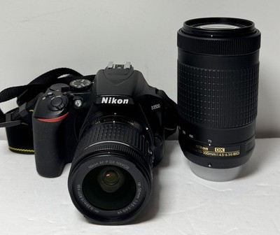 [12859-1] Nikon D3500 24.2MP Camera w/ 18-55mm, 70-300mm Lenses, *2326 Shutter*