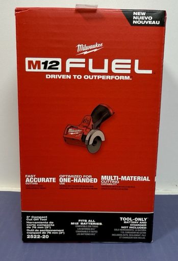 [12948-2] Milwaukee FUEL 2522-20 M12 Compact 3" Cut Off Tool Saw W/ 3 Blades-New Sealed