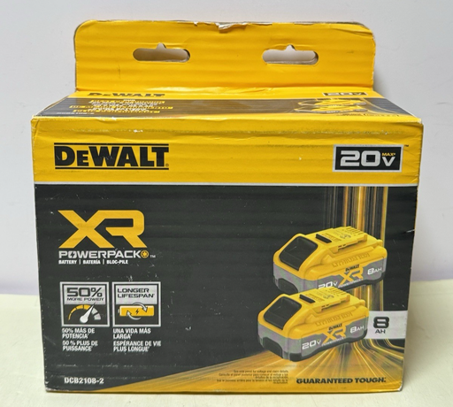 [12982-4] DeWALT DCB2108-2 20V MAX XR POWER-Pack Lithium-Ion 8.0Ah Battery (2-Pack)
