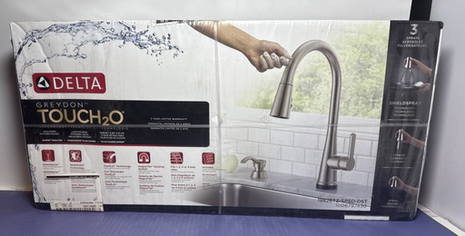 [12973-1] Delta GREYDON ToucH2O Pull-Down Kitchen Faucet 19826TZ-SPSD-DST Silver BRAND NEW