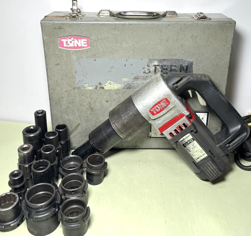 [13063-1] TONE GS-91EZ Electric Shear Wrench Kit w/ Case & Multiple Sockets – Japan