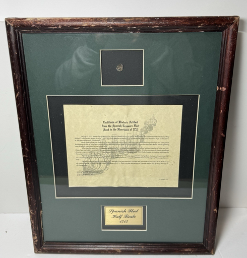 [13049-1] Spanish Fleet / Pillar Reale (1715 Fleet) Half Reale Coin